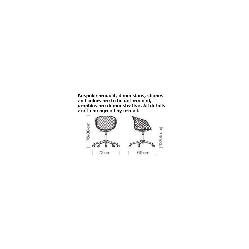 Office chair on wheels with armrests and a base with 5 arms Olivola