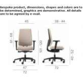 Swivel, height-adjustable fabric office chair Otyniia