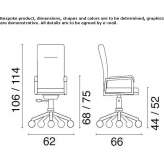 Height adjustable tanned leather office chair with armrests Teteven