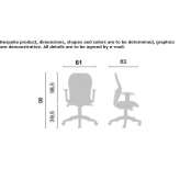 Fabric office chair with 5-arm base Catalcam