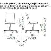 Leather office chair with height adjustment and 5-arm base Soliers