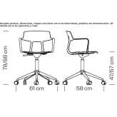 Polypropylene office chair with height adjustment and 5-arm base Limerle