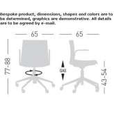 Upholstered office chair with height adjustment and armrests Vihanti