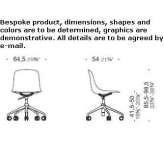 Polypropylene office chair with height adjustment and wheels Verzej