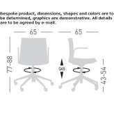 Upholstered office chair with height adjustment and armrests Vihanti