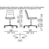 Swivel leather office chair on wheels with 5-arm base Bihorel