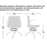 Upholstered office chair on trestles with armrests Vihanti