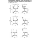 Office chair on wheels with armrests and 4-Spoke base Holic