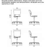 Office chair on wheels with a base with 5 arms Mournies