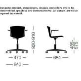 Height adjustable fabric office chair Falze