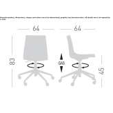 Krzesło obrotowe z technopolimeru z 5-ramienną podstawą na kółkach Vipiteno