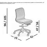 Nylon® executive chair with medium backrest and casters Charneux