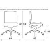 Leather office chair on wheels with a base with 5 arms Patzite