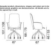 Swivel leather office chair with height adjustment Eudlo