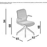 Nylon® trestle office chair with armrests Charneux