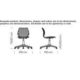 Plastic swivel office chair with 5-arm base Ossana