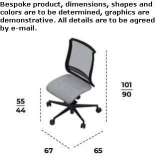 Height-adjustable fabric office chair on wheels Silves