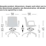 Upholstered office chair with height adjustment and armrests Herdecke