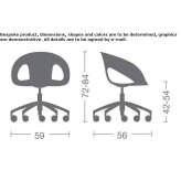 Height adjustable office chair with 5-arm base Otelec