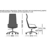 Height adjustable fabric office chair with armrests Ajak