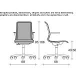 Mesh office chair on wheels with 5-arm base Bessemer