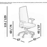 Height-adjustable swivel office chair with wheels Ionview