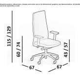 Obrotowe krzesło biurowe z regulacją wysokości i kółkami Ionview