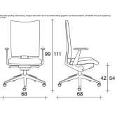 Fabric office chair on wheels with armrests and 5-arm base Gasselte