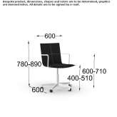 Height-adjustable office chair on wheels and 5-arm base Isny