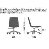 Fabric office chair with 5-arm base Ajak