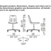 Height-adjustable office chair on wheels and 5-arm base Evran