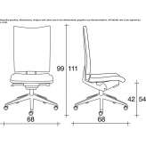 Fabric office chair on wheels with 5-arm base Gasselte