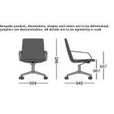 Fabric office chair with armrests and 4-arm base Ajak