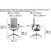 Office chair on wheels with armrests and a base with 5 arms Seda