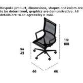 Height adjustable mesh office chair with 5 arm base Silves