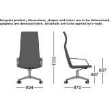 Fabric office chair with armrests and 4-arm base Ajak