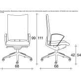 Fabric office chair on wheels with armrests and 5-arm base Gasselte