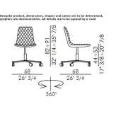 Height-adjustable office chair on wheels and 5-arm base Azov