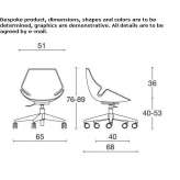 Fabric office chair on wheels with 5-arm base Veinge