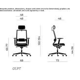 Upholstered office chair with height adjustment and headrest Lannilis