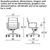 Leather office chair with armrests and 5-arm base Rokosovo