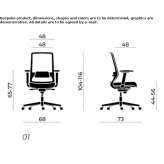 Office chair on wheels with a base with 5 arms Lannilis