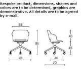 Polypropylene office chair with armrests and 4-spoke base Chalampe