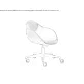 Leather office chair with height adjustment and armrests Caniles