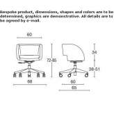 Fabric office chair on wheels with 5-arm base Sebring