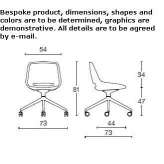 Fabric office chair on wheels with 4-arm base Bargemon