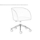 Height-adjustable fabric office chair with wheels and armrests Radstadt