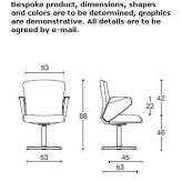 Leather office chair with armrests and 4-arm base Vrana