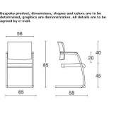 Cantilever leather reception chair with armrests Guisando