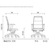 Swivel office chair with armrests Barcelos